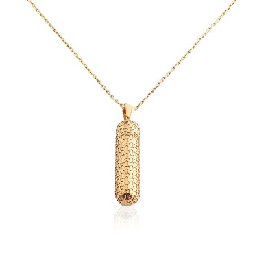 14 Ayar Sarı Altın Tasarım Kapsül Kolye