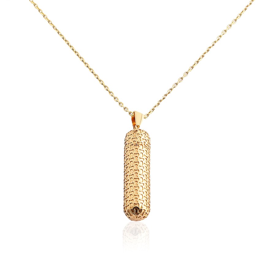 14 Ayar Sarı Altın Tasarım Kapsül Kolye