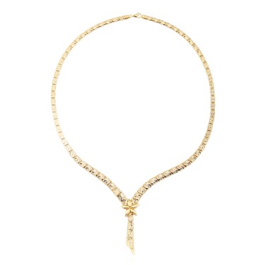 14 Ayar Sarı Altın Sıralı Kalemli Kolye