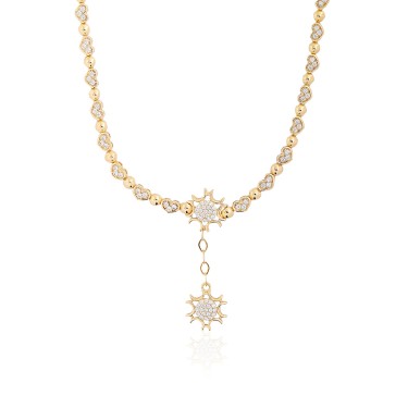 14 Ayar Sarı Altın Kalp Figürlü Sallantılı Kolye