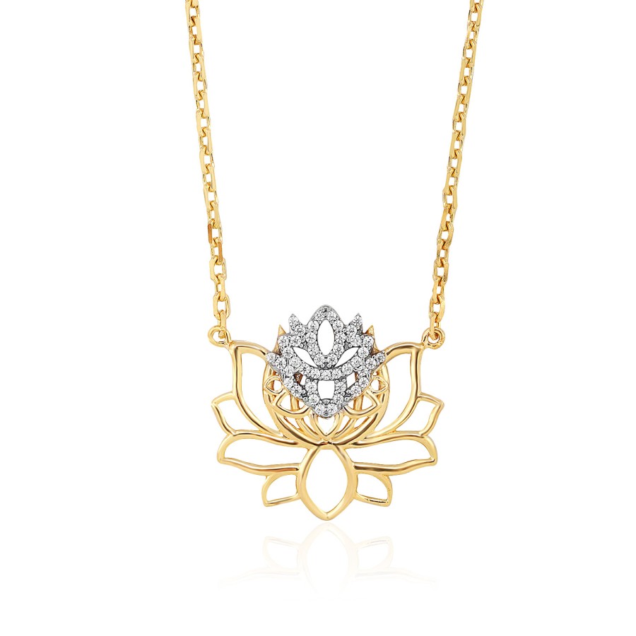 14 Ayar Sarı Altın Özel Tasarım Taşlı Kolye