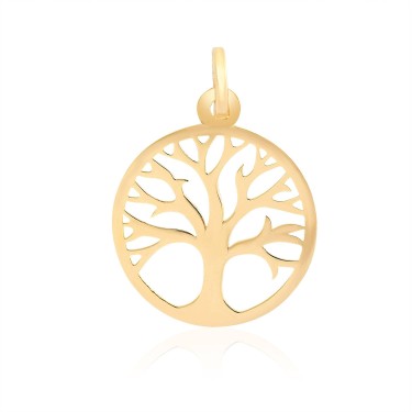 14 Ayar Sarı Altın Ağaç Figürlü Kolye Ucu