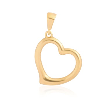 14 Ayar Sarı Altın Kalp Figürlü Taşsız Kolye Ucu