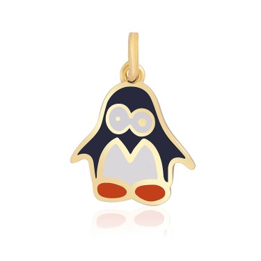 14 Ayar Sarı Altın Penguen Figürlü Kolye Ucu