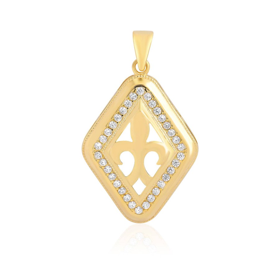 14 Ayar Sarı Altın Taşlı Özel Tasarım Kolye Ucu