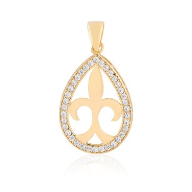 14 Ayar Sarı Altın Özel Tasarım Taşlı Kolye Ucu