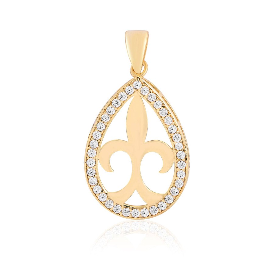 14 Ayar Sarı Altın Özel Tasarım Taşlı Kolye Ucu