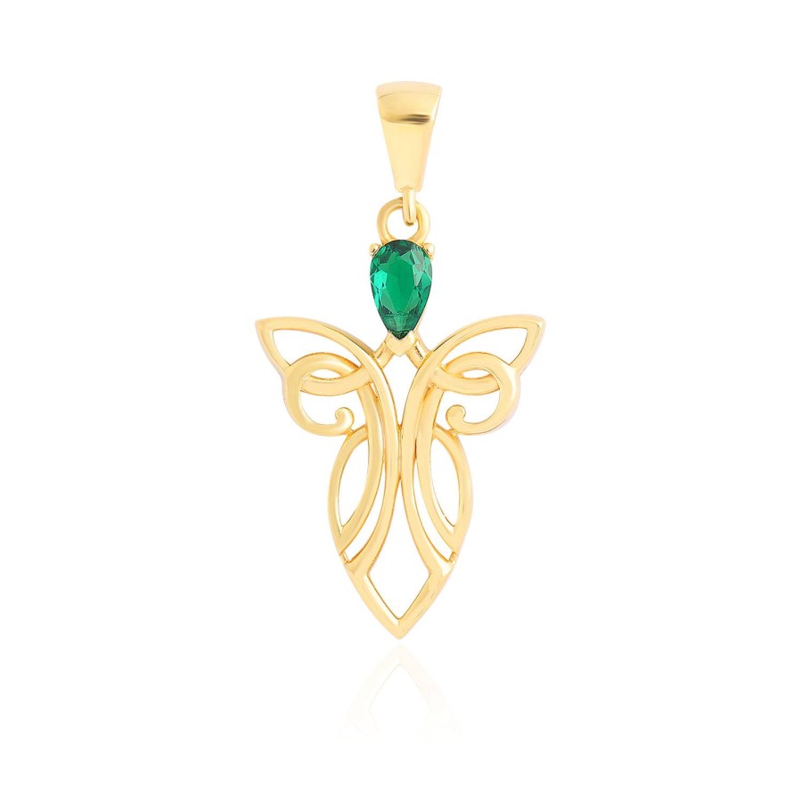 14 Ayar Sarı Altın Özel Tasarım Taşlı Kolye Ucu