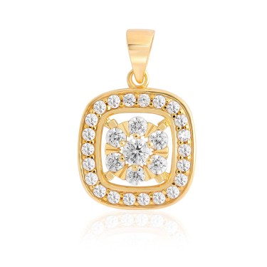 14 Ayar Sarı Altın Zarif Taş Detaylı Kolye Ucu