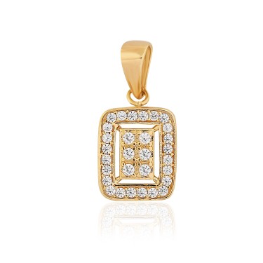 14 Ayar Sarı Altın Taşlı Kolye Ucu