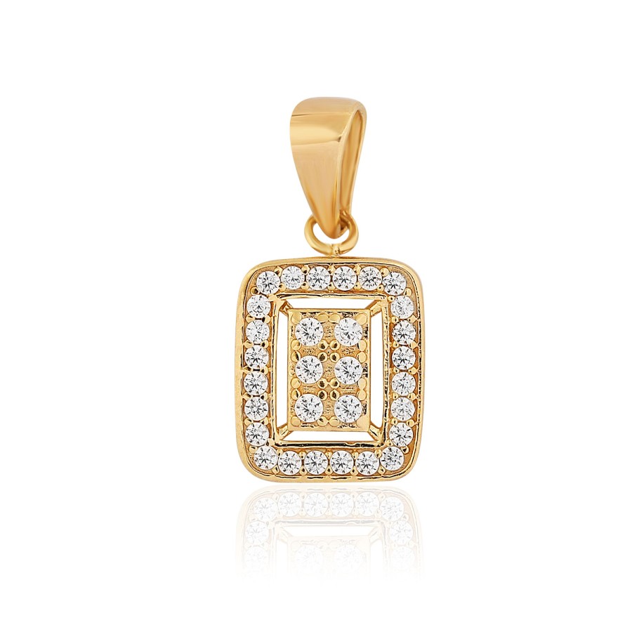 14 Ayar Sarı Altın Taşlı Kolye Ucu