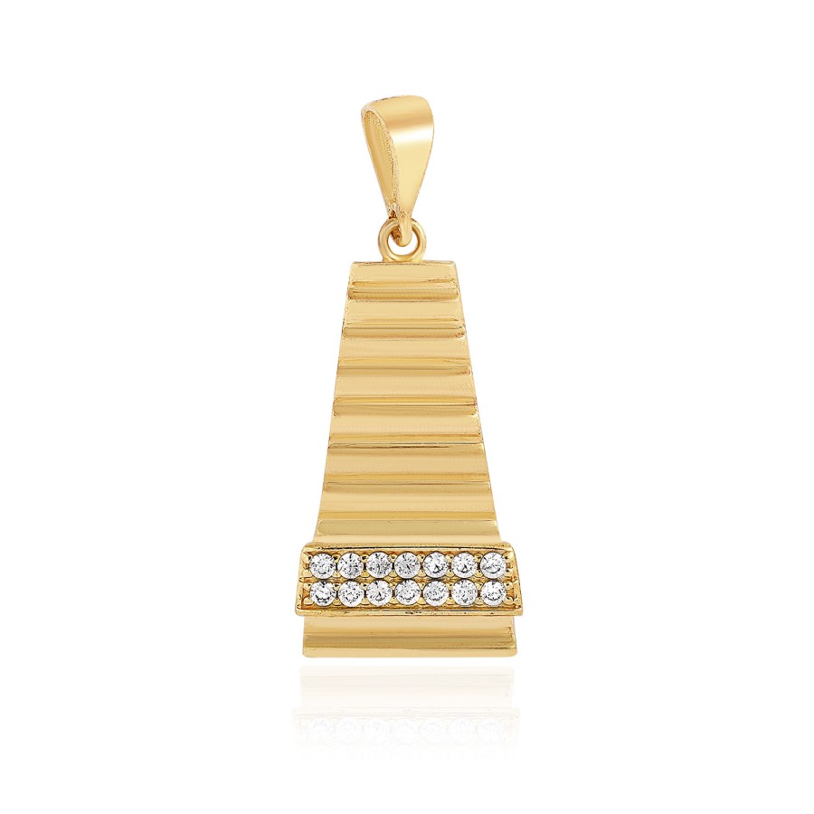 14 Ayar Sarı Altın Taşlı Kolye Ucu