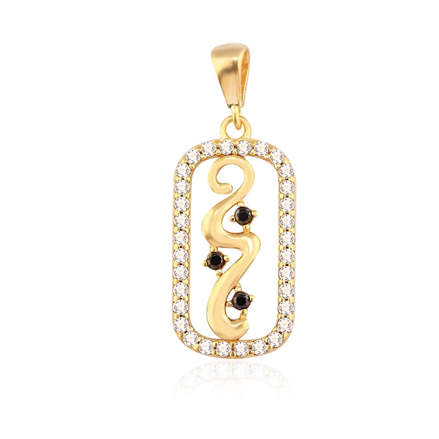 14 Ayar Sarı Altın Taşlı Kolye Ucu