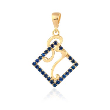 14 Ayar Sarı Altın Taşlı Kolye Ucu