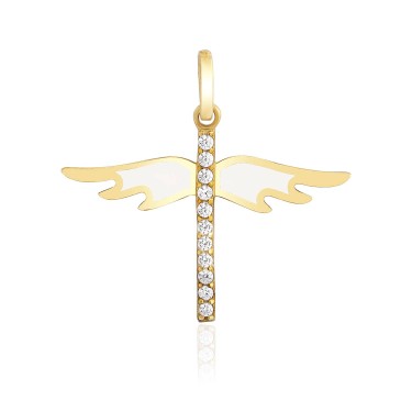 14 Ayar Sarı Altın Mineli Taşlı Kolye Ucu