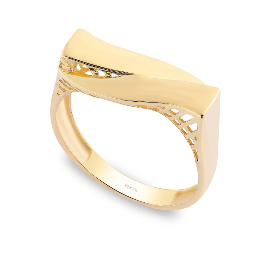 14 Ayar Sarı Altın Trend Taşsız Yüzük