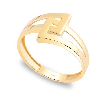 925 Ayar Gümüş Kararmaz Sarı Altın Kaplama Sade Yüzük