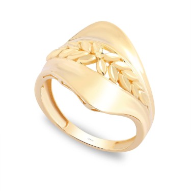 14 Ayar Sarı Altın Çiçek Figürlü Yüzük