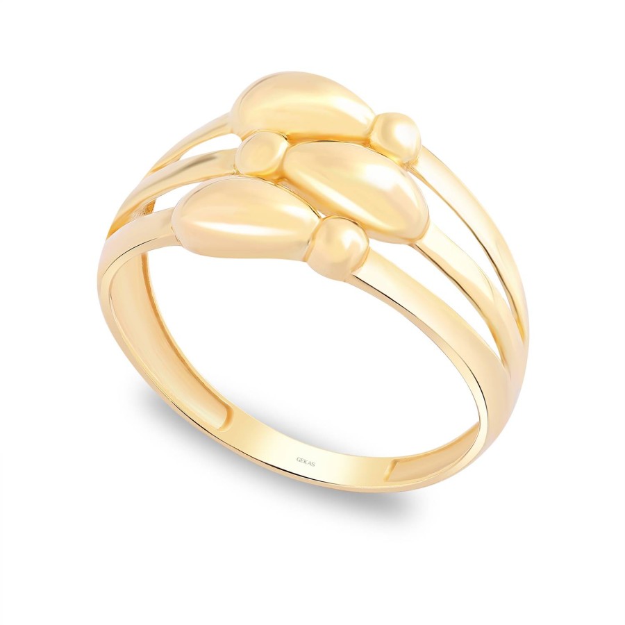 14 Ayar Sarı Altın Burgu Motifli Taşsız Yüzük