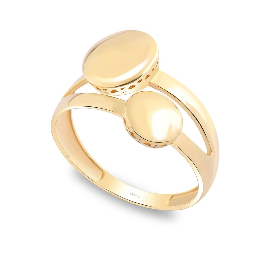 925 Ayar Gümüş Kararmaz Sarı Altın Kaplama Oval Yüzük