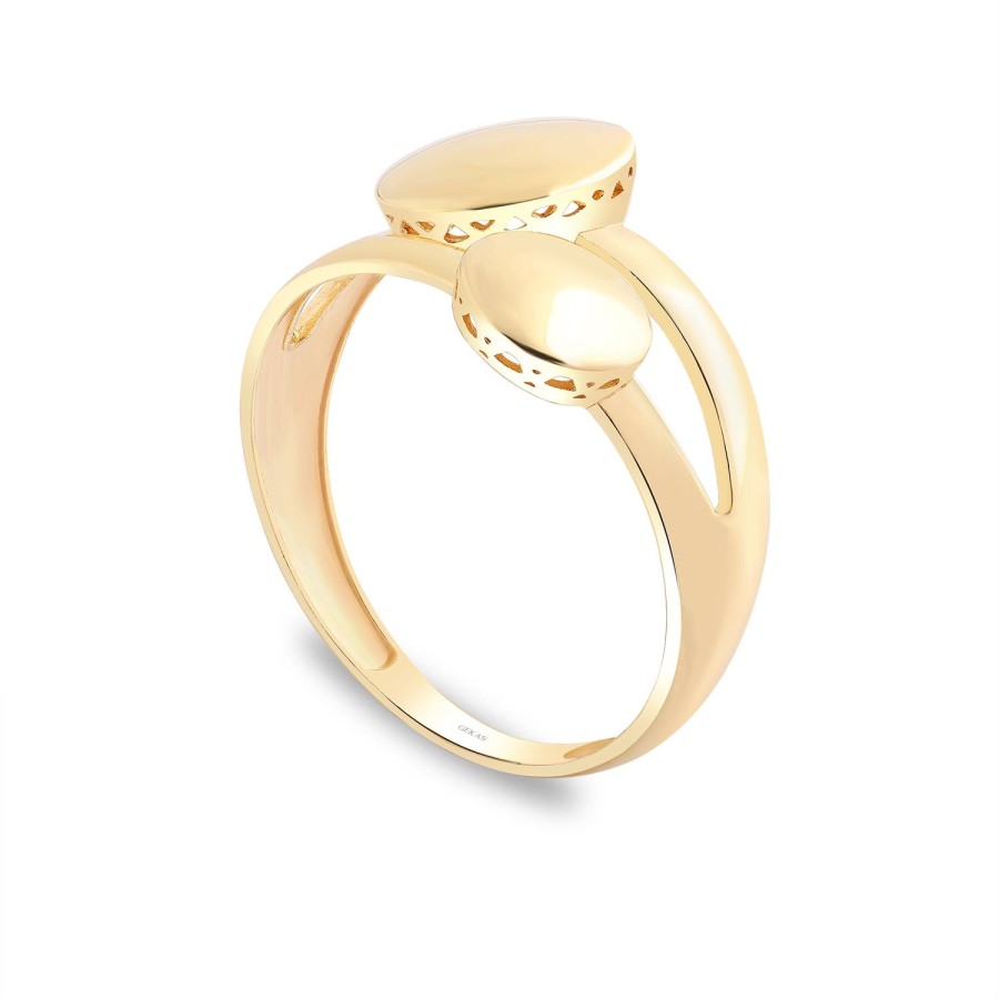 925 Ayar Gümüş Kararmaz Sarı Altın Kaplama Oval Yüzük