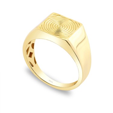 14 Ayar Sarı Altın Minimal Tasarım Taşsız Yüzük