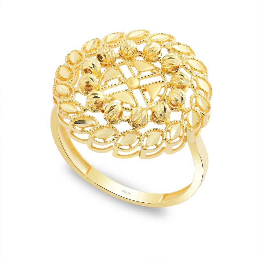 14 Ayar Sarı Altın Taşsız Dorika Yüzük