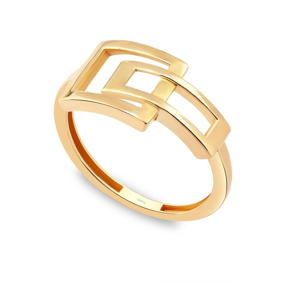 925 Ayar Gümüş Sarı Altın Kaplama Kararmaz Taşsız Tasarım Yüzük