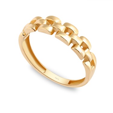 14 Ayar Sarı Altın Sade Taşsız Modern Yüzük