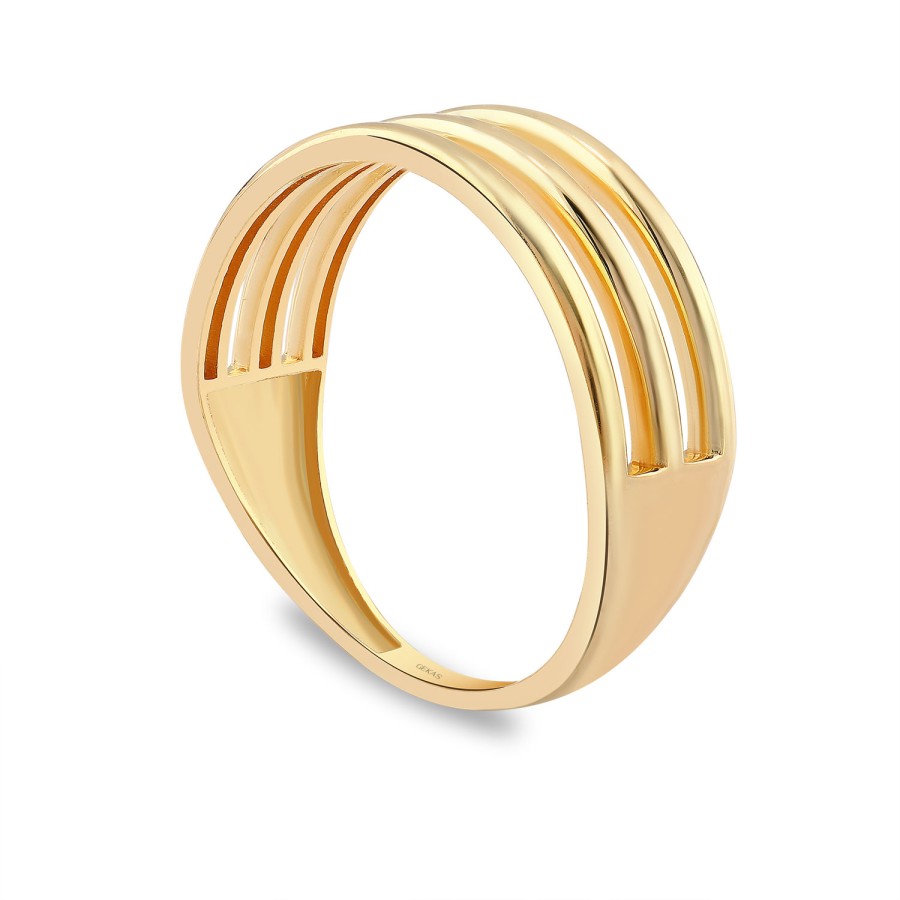 14 Ayar Sarı Altın Kaburga Model Yüzük