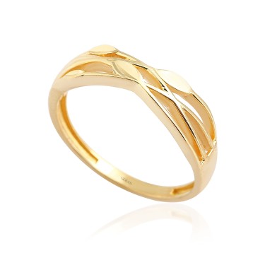 14 Ayar Sarı Altın Tasarım Yüzük