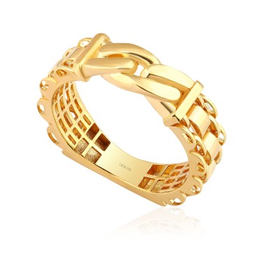 14 Ayar Sarı Altın Sade Taşsız Yüzük