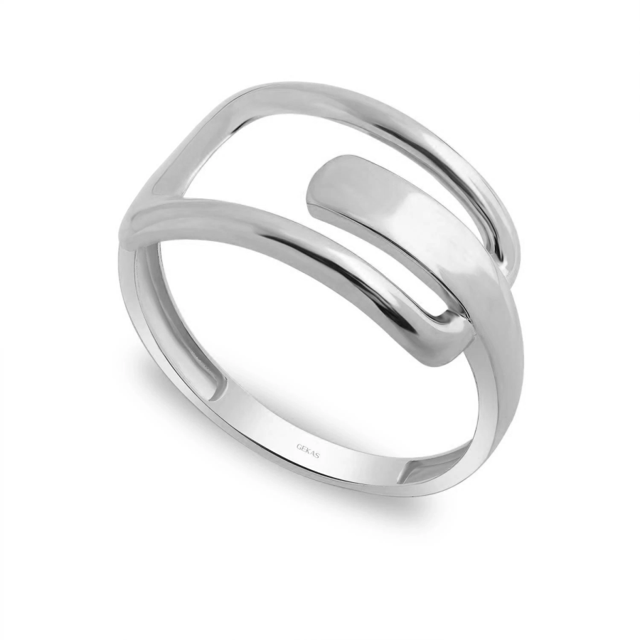 14 Ayar Beyaz Altın Sade Taşsız Yüzük