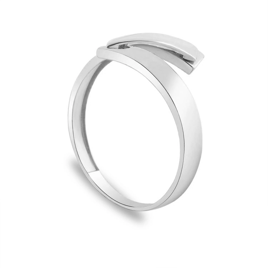 14 Ayar Beyaz Altın Sade Taşsız Modern Yüzük