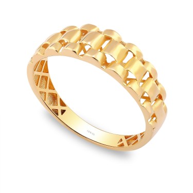 14 Ayar Sarı Altın Taşsız Kordon Yüzük