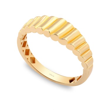 925 Ayar Gümüş Sarı Altın Kaplama Kararmaz Kral Taşsız Sade Yüzük