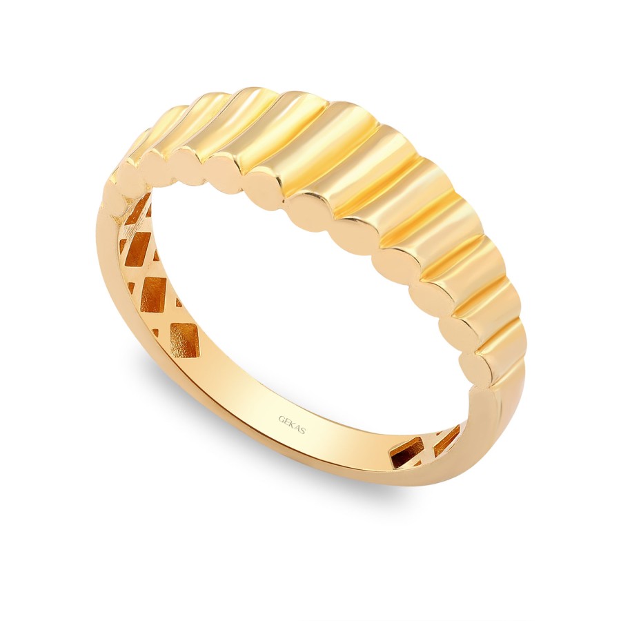 925 Ayar Gümüş Sarı Altın Kaplama Kararmaz Kral Taşsız Sade Yüzük