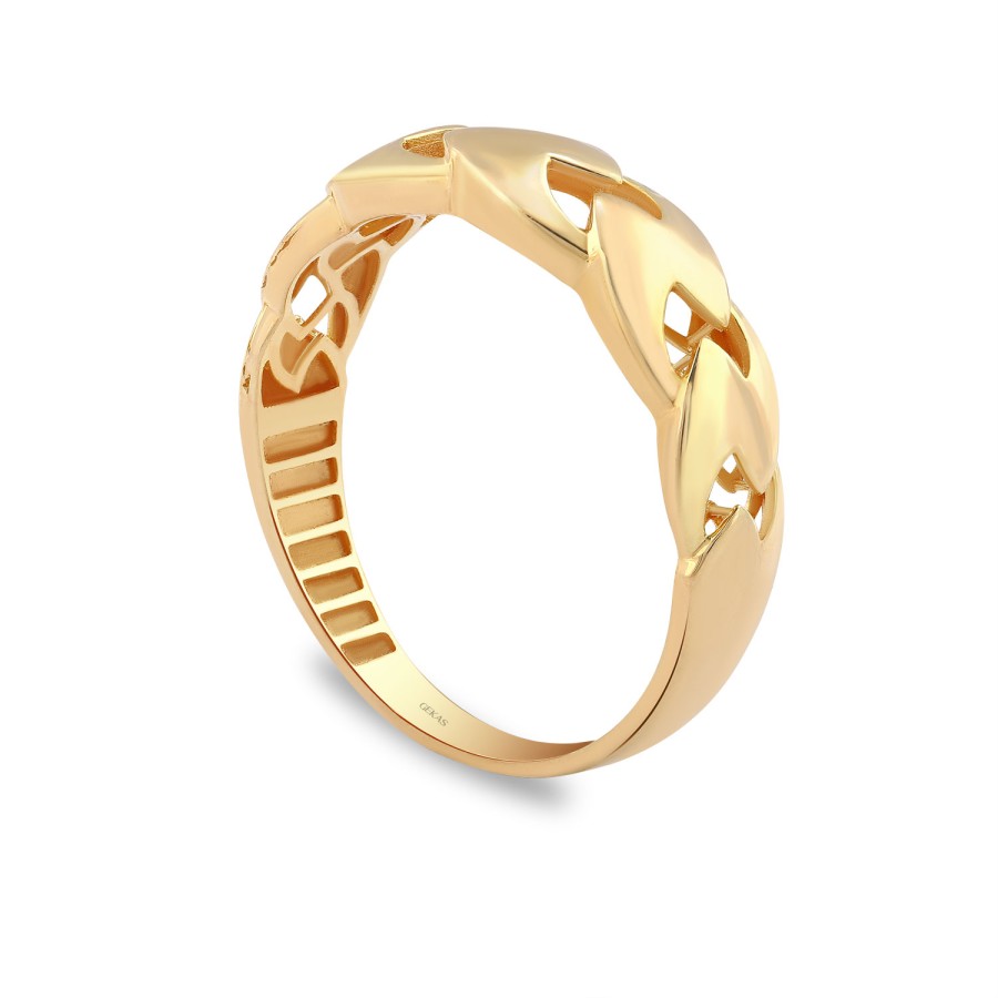 925 Ayar Gümüş Sarı Altın Kaplama Kararmaz Modern Sade Yüzük