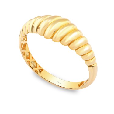 925 Ayar Gümüş Sarı Altın Kaplama Kararmaz Burgu Yüzük