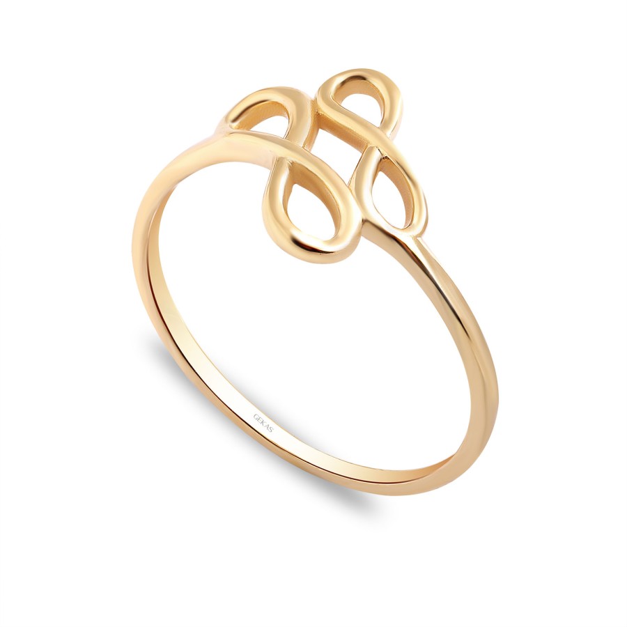 14 Ayar Sarı Altın Sonsuzluk Figürlü Yüzük