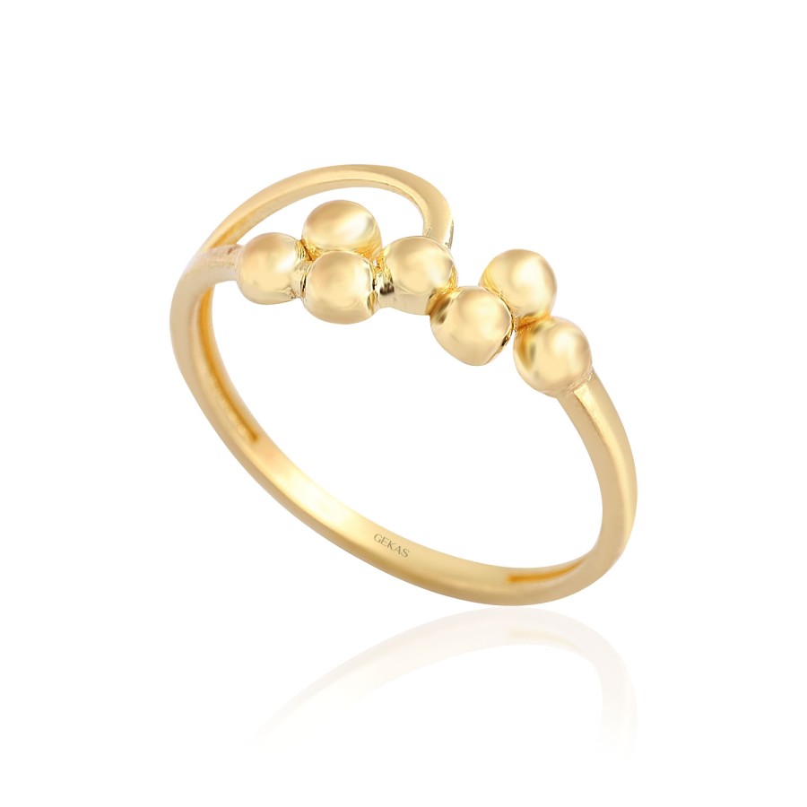 14 Ayar Sarı Altın Toplu Tasarım Yüzük