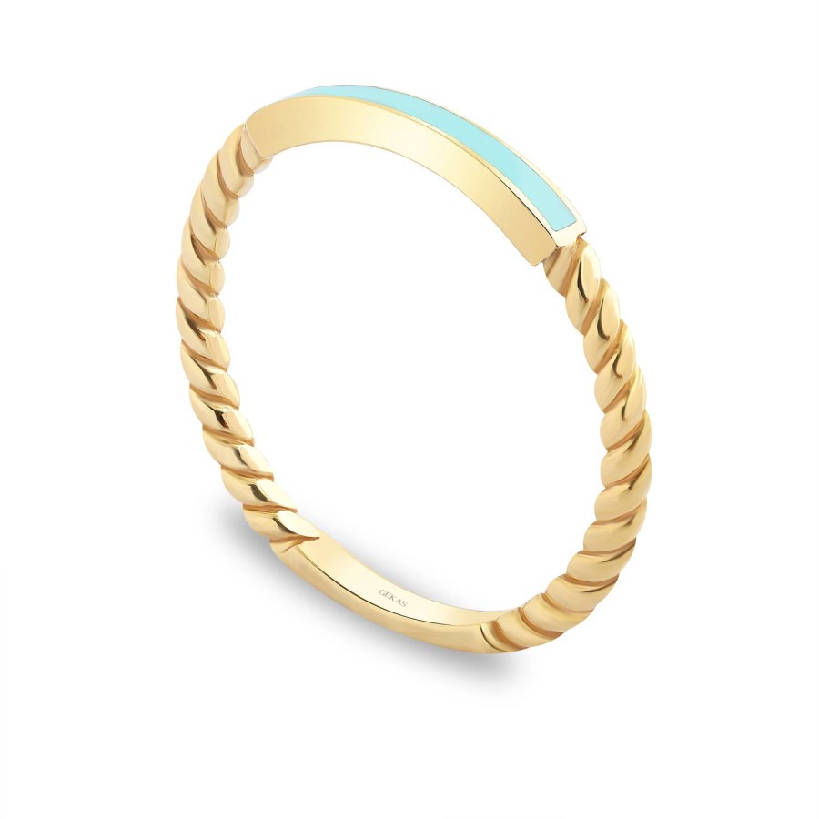 925 Ayar Gümüş Kararmaz Sarı Altın Kaplama Turkuaz Mineli Tasarım Yüzük