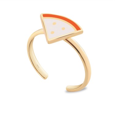 14 Ayar Sarı Altın Karpuz Figürlü Mineli Çocuk Yüzük