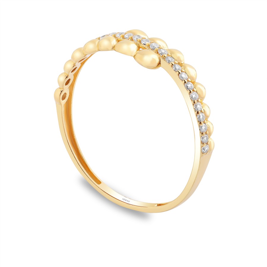 925 Ayar Gümüş Kararmaz Sarı Altın Kaplama Minimal Taşlı Yüzük