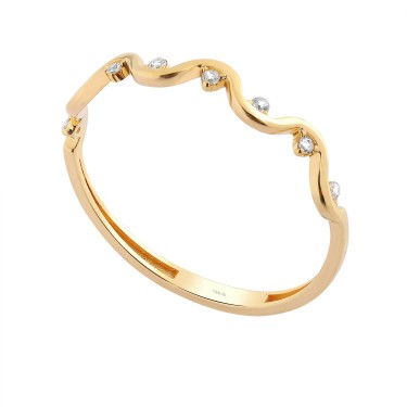 14 Ayar Sarı Altın Taşlı Yüzük