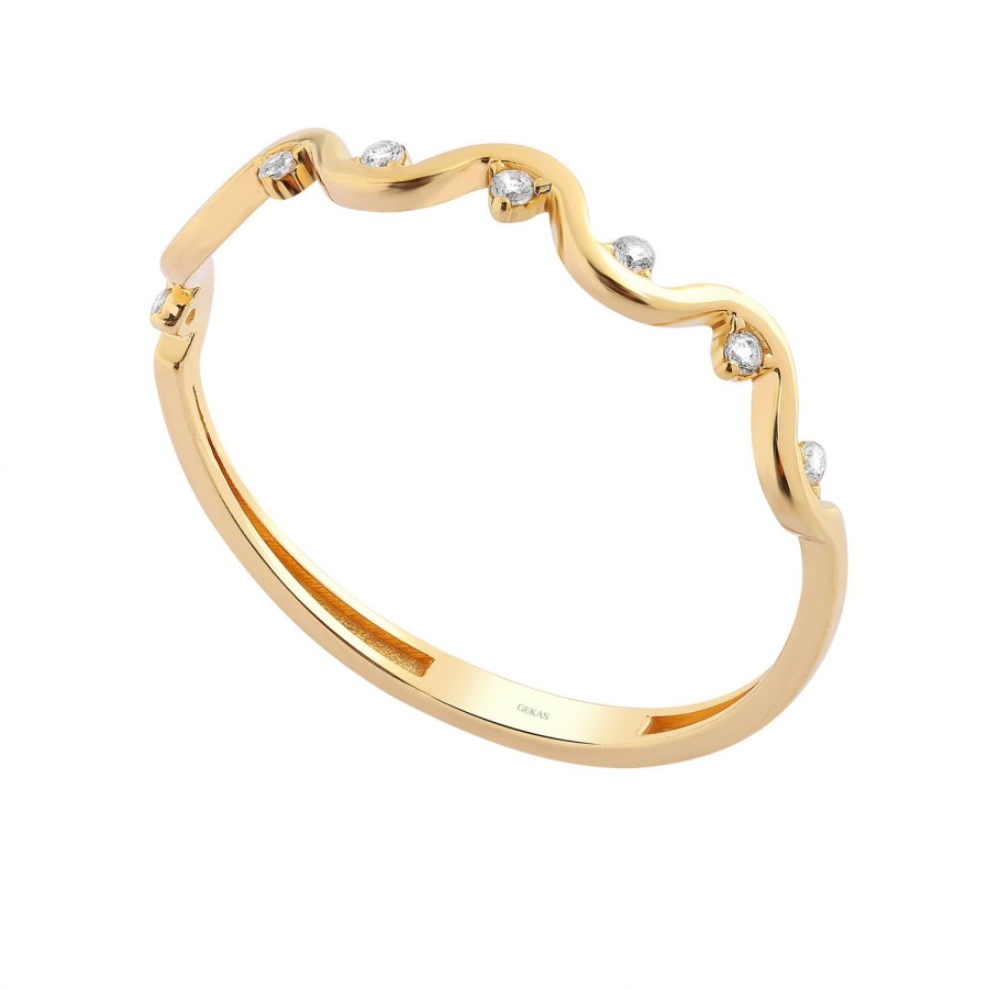 14 Ayar Sarı Altın Taşlı Yüzük