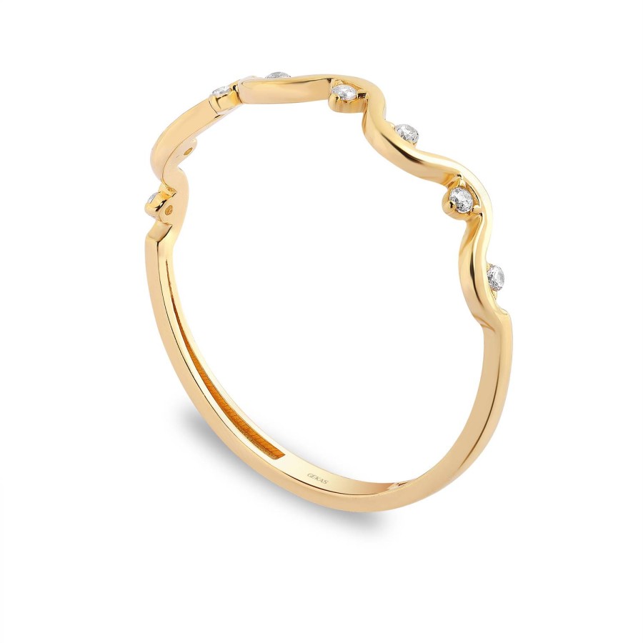 925 Ayar Gümüş Kararmaz Sarı Altın Kaplama Taşlı Yüzük