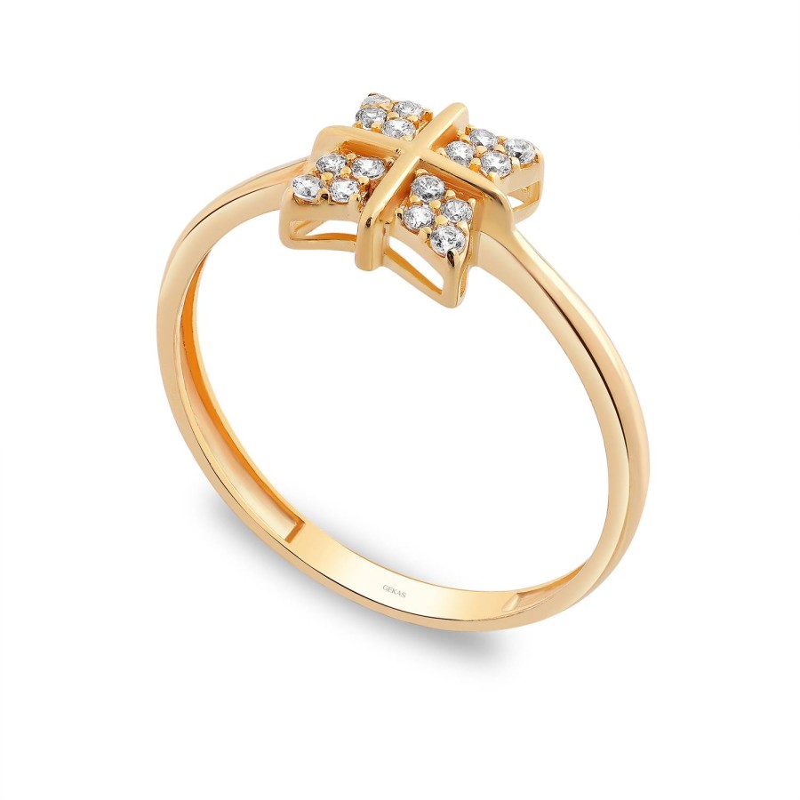 925 Ayar Gümüş Kararmaz Sarı Altın Kaplama Parlak Taşlı Yüzük