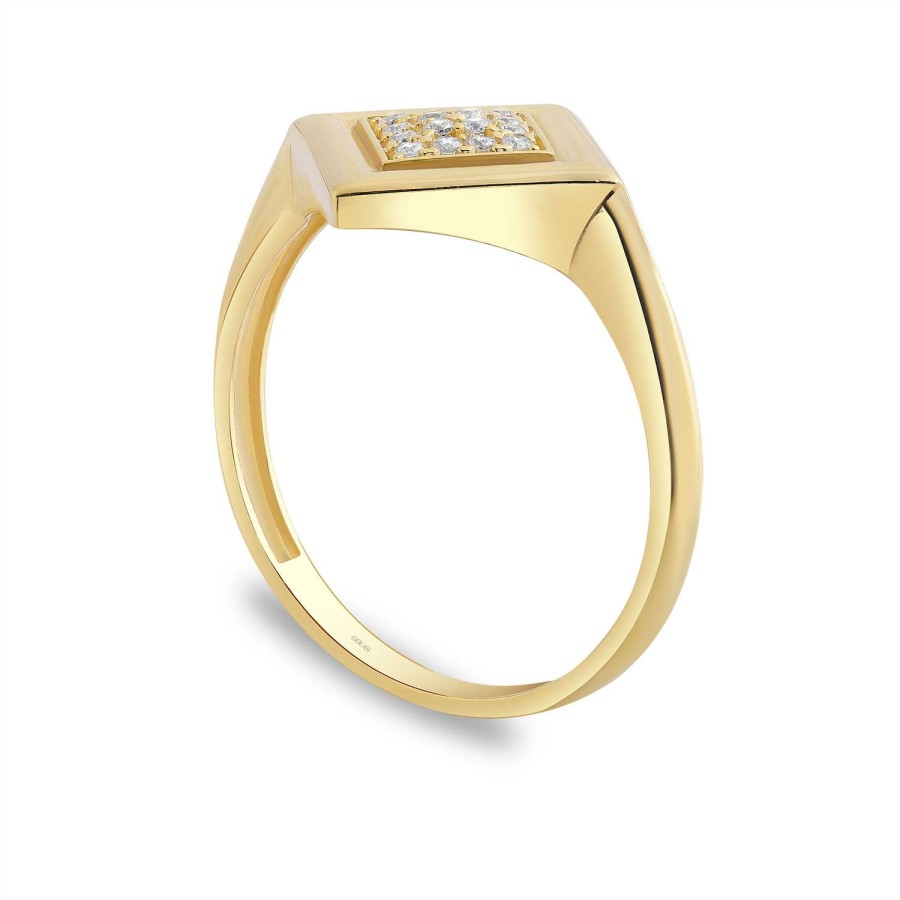 14 Ayar Sarı Altın Taşlı Yüzük