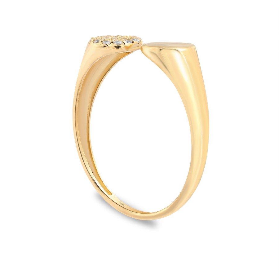 14 Ayar Sarı Altın Minimalist Taşlı Yüzük